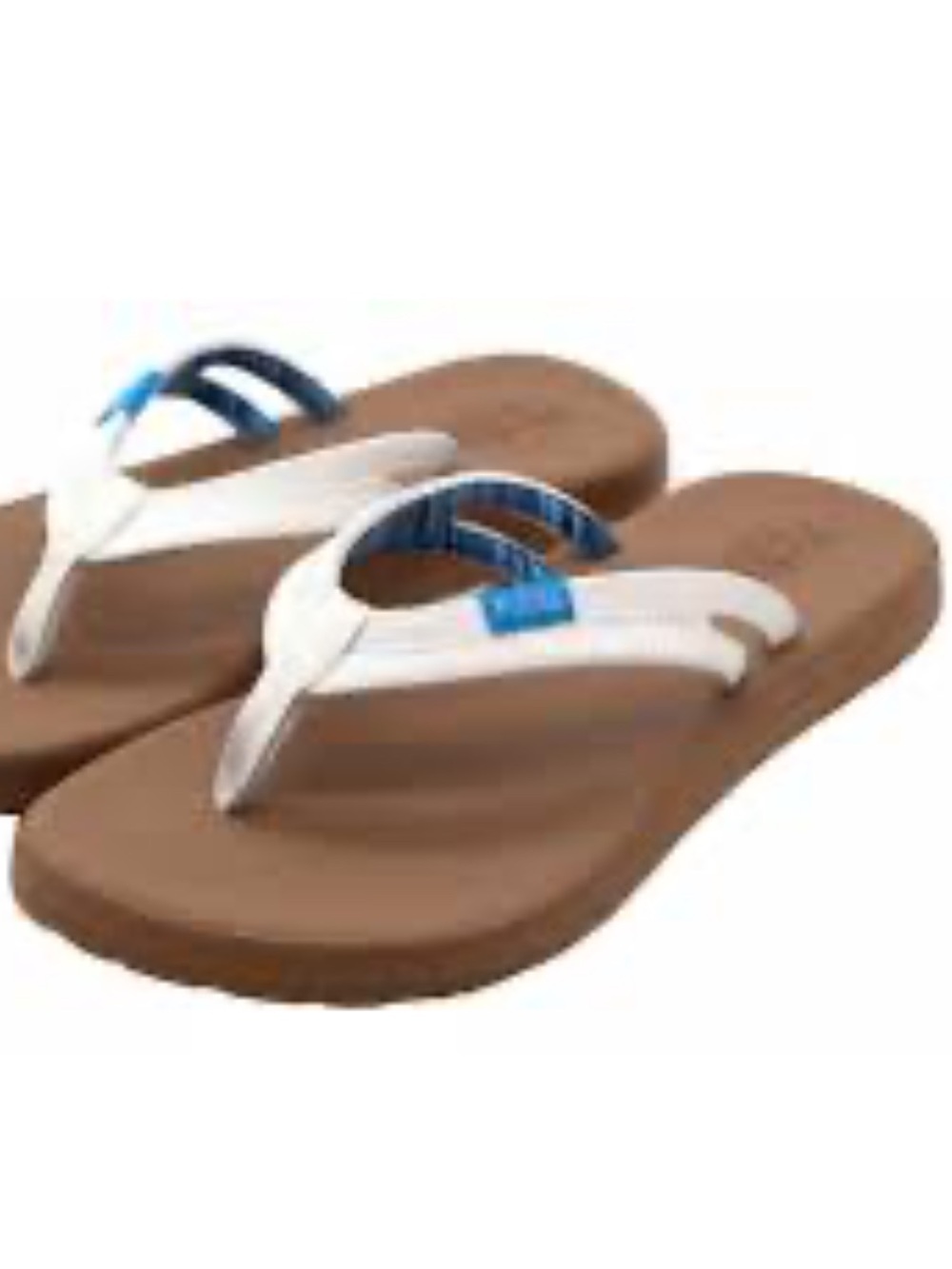 Flojos Women's Memory Foam Flip Flops white size 8